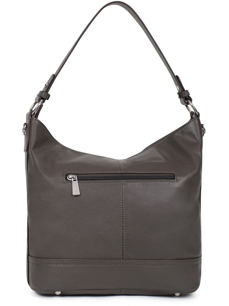 Besace  A4  Cuir CONFORT Taupe - Kiabi