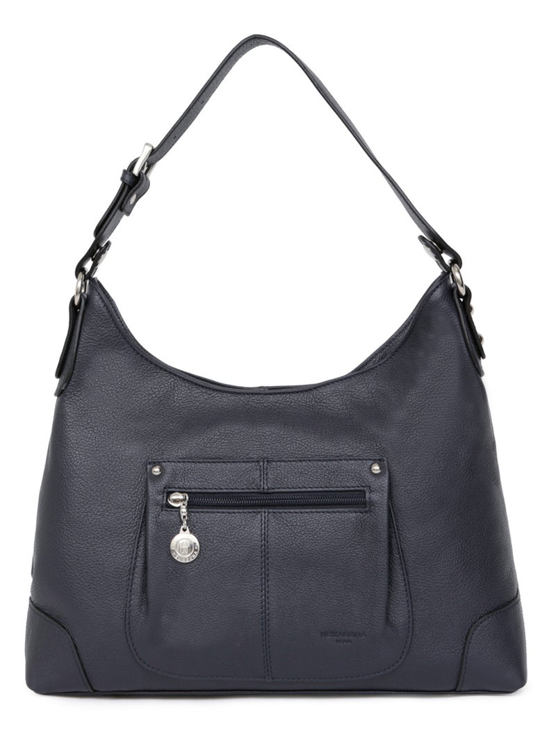 Besace  Cuir CONFORT Bleu marine - Kiabi