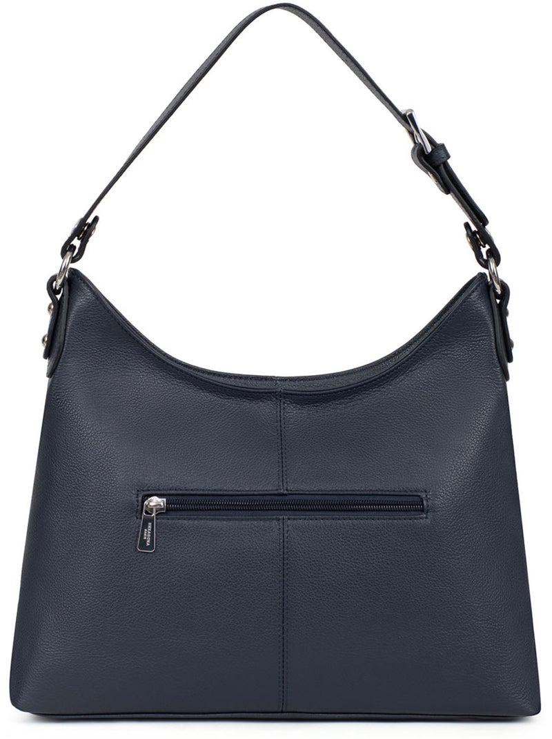 Besace  Cuir CONFORT Bleu marine - Kiabi