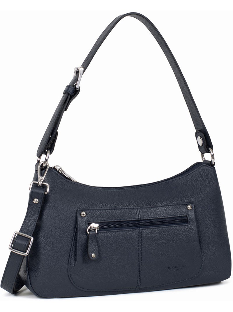 Besace  Cuir CONFORT Bleu marine - Kiabi