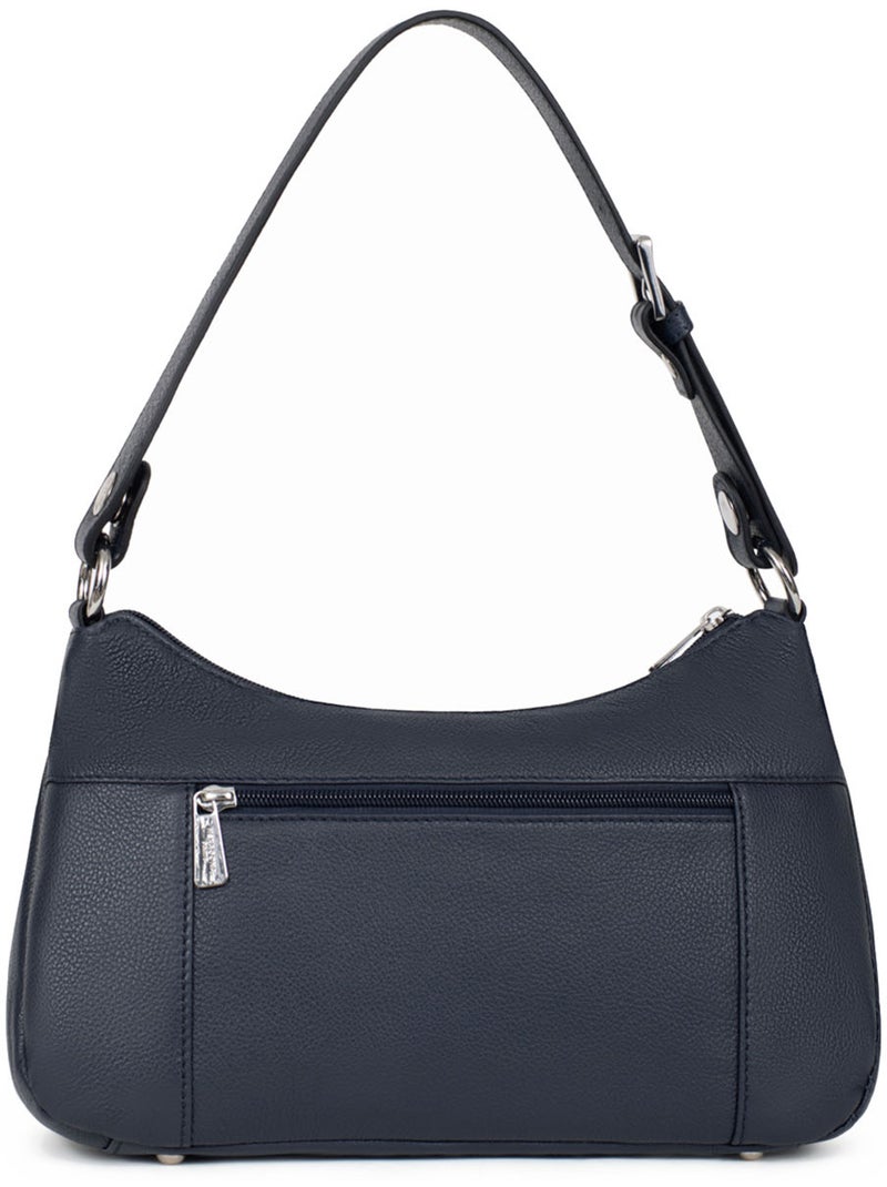 Besace  Cuir CONFORT Bleu marine - Kiabi