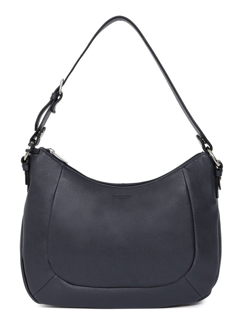 Besace  Cuir CONFORT Bleu marine - Kiabi