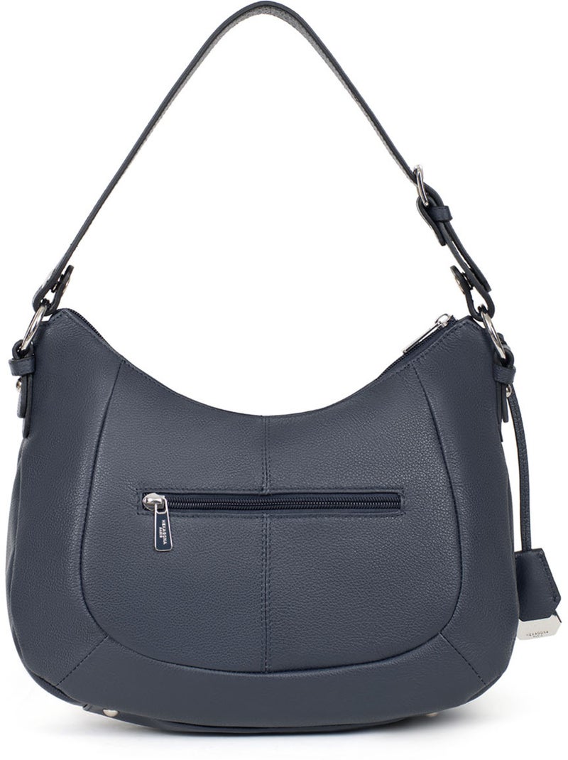 Besace  Cuir CONFORT Bleu marine - Kiabi