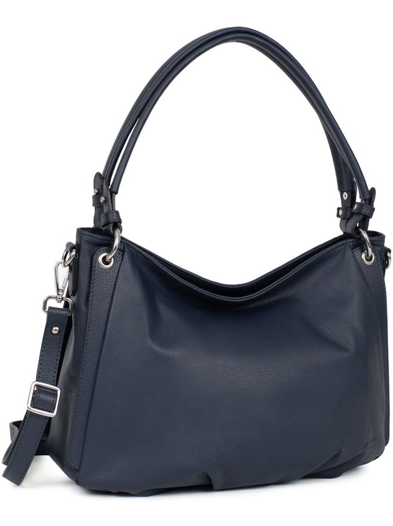 Besace  Cuir CONFORT Bleu marine - Kiabi