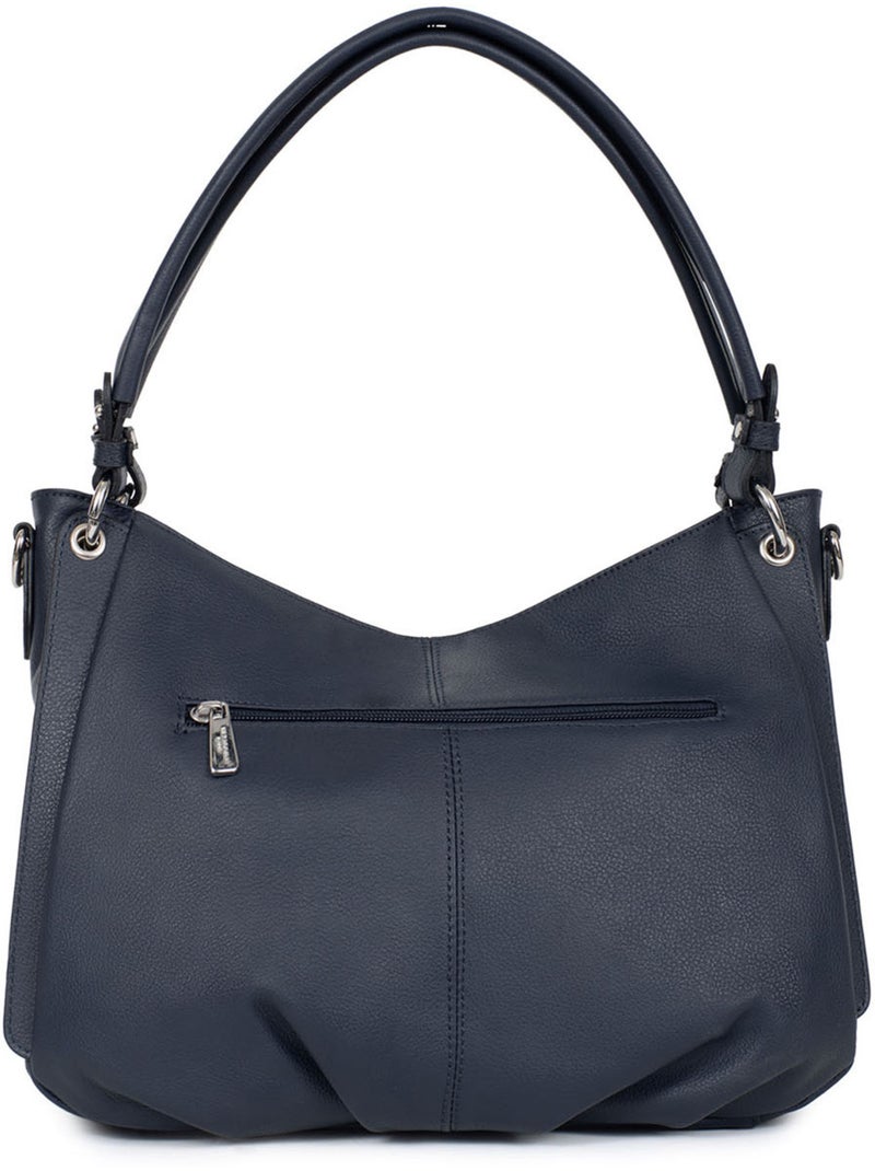 Besace  Cuir CONFORT Bleu marine - Kiabi