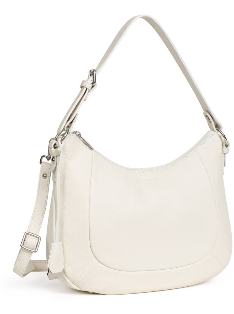Besace  cuir confort hexagona Blanc - Kiabi