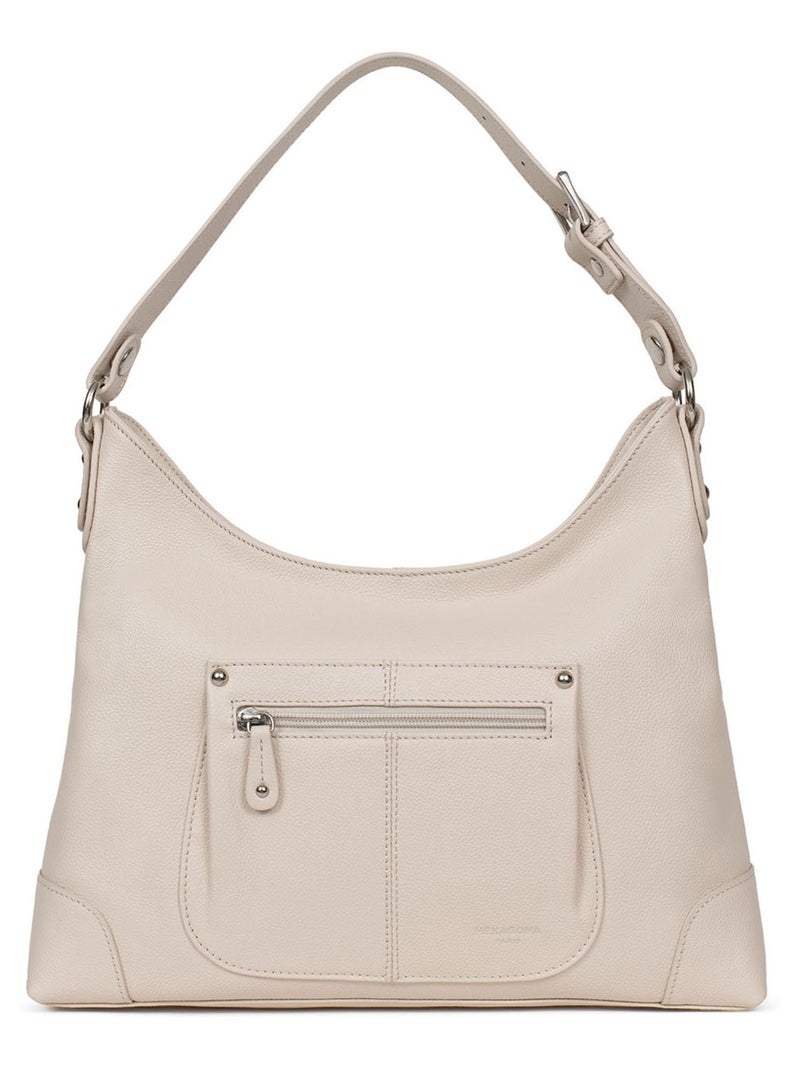 Besace  Cuir CONFORT Ivoire - Kiabi