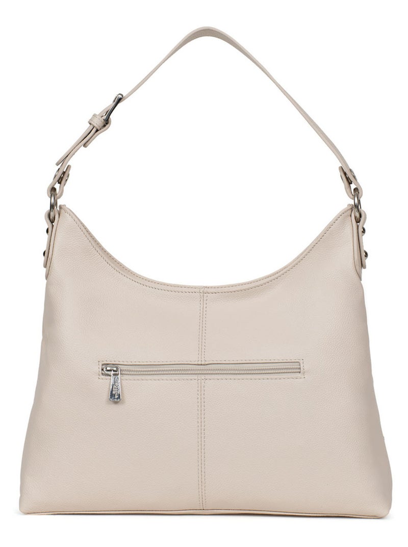Besace  Cuir CONFORT Ivoire - Kiabi