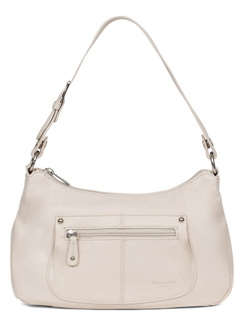 Besace  Cuir CONFORT Ivoire - Kiabi