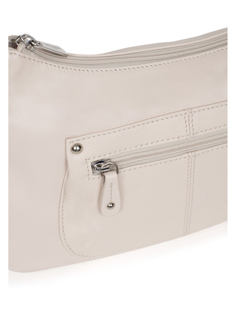 Besace  Cuir CONFORT Ivoire - Kiabi