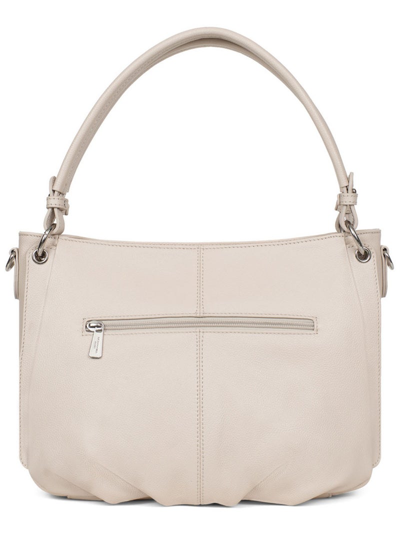 Besace  Cuir CONFORT Ivoire - Kiabi