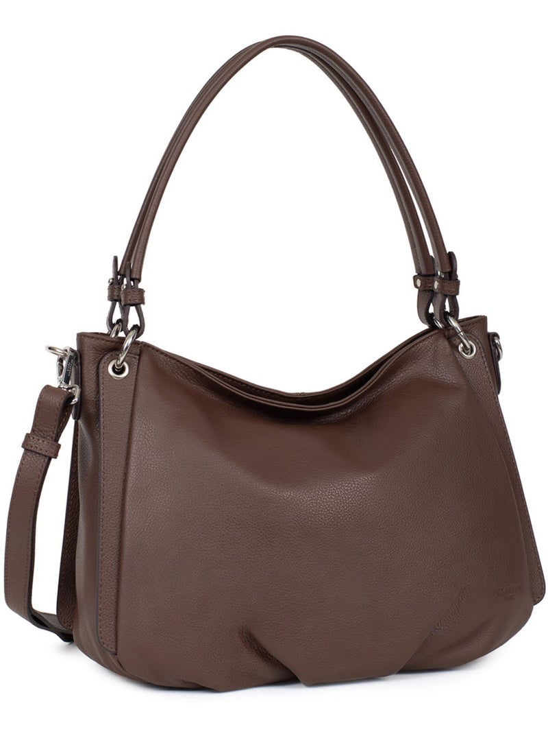 Besace  Cuir CONFORT Marron chocolat - Kiabi