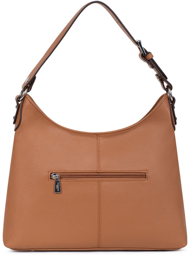 Besace  Cuir CONFORT Marron clair - Kiabi