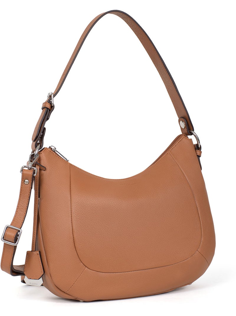 Besace  Cuir CONFORT Marron clair - Kiabi