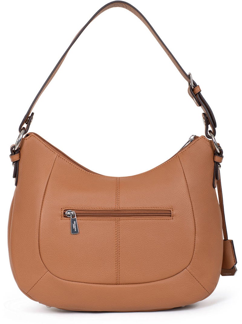 Besace  Cuir CONFORT Marron clair - Kiabi