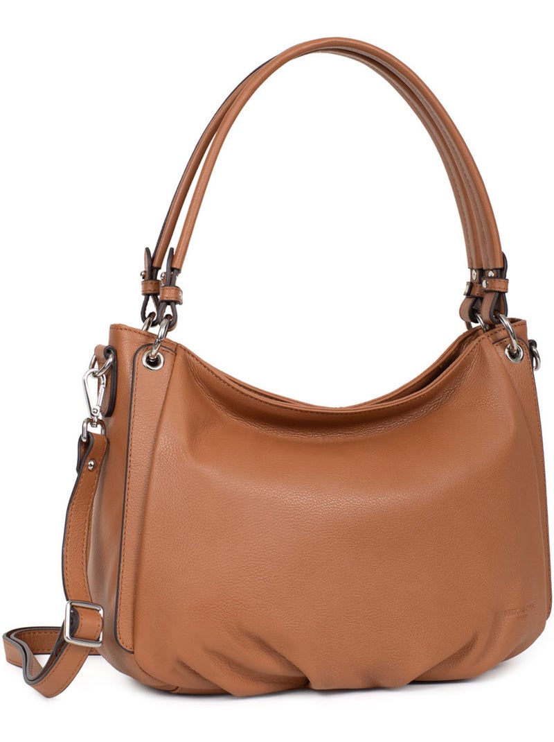 Besace  Cuir CONFORT Marron clair - Kiabi