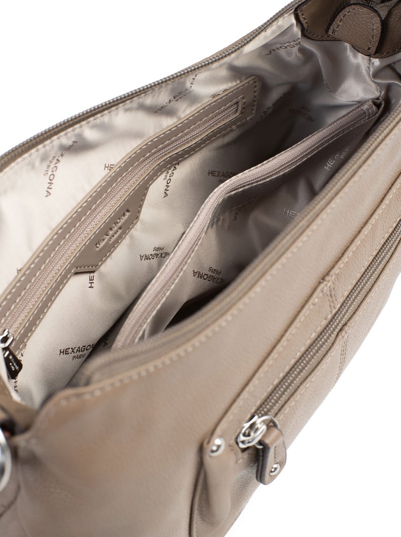 Besace  Cuir CONFORT Marron glacé - Kiabi