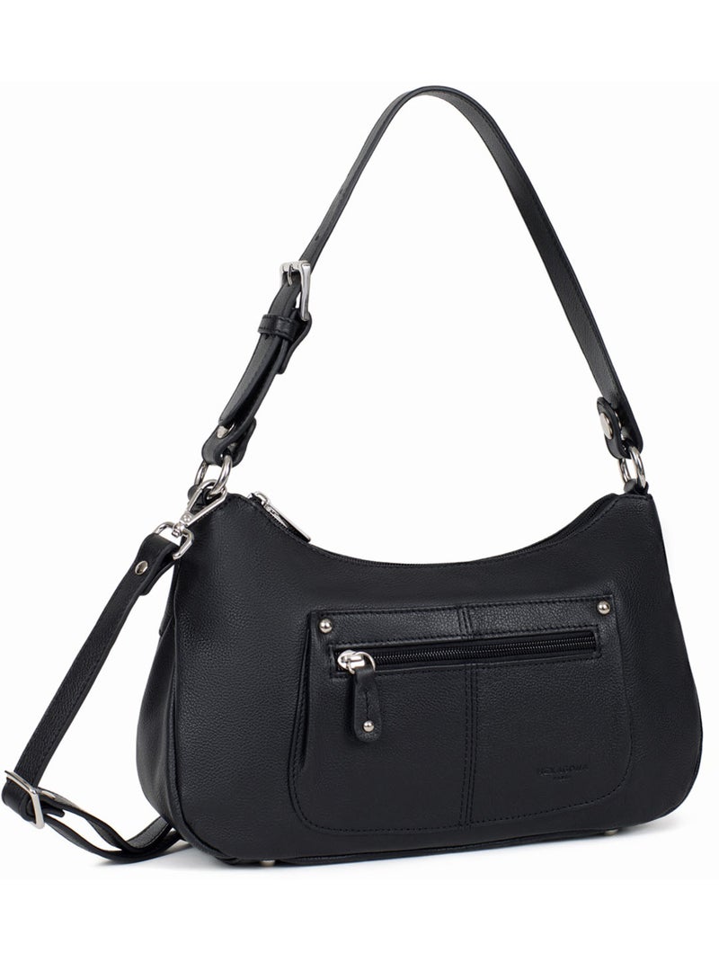 Besace  Cuir CONFORT Noir - Kiabi