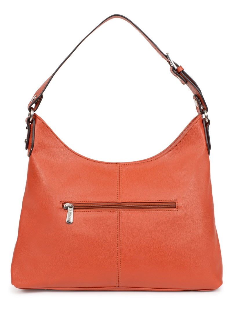 Besace  Cuir CONFORT Orange - Kiabi
