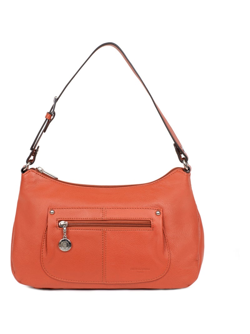 Besace  Cuir CONFORT Orange - Kiabi