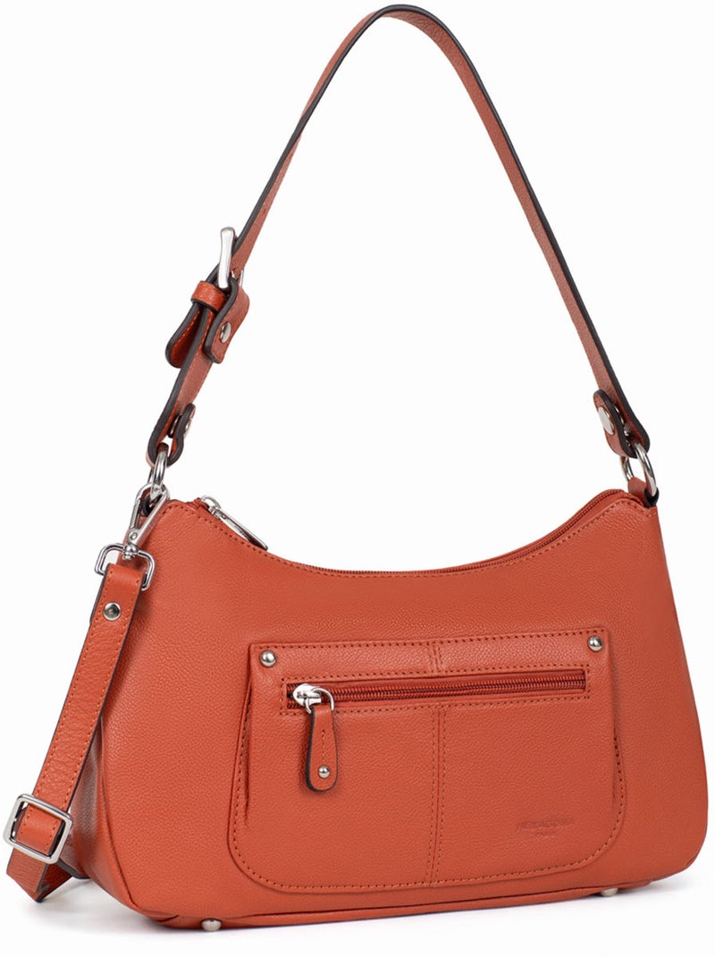 Besace  Cuir CONFORT Orange - Kiabi