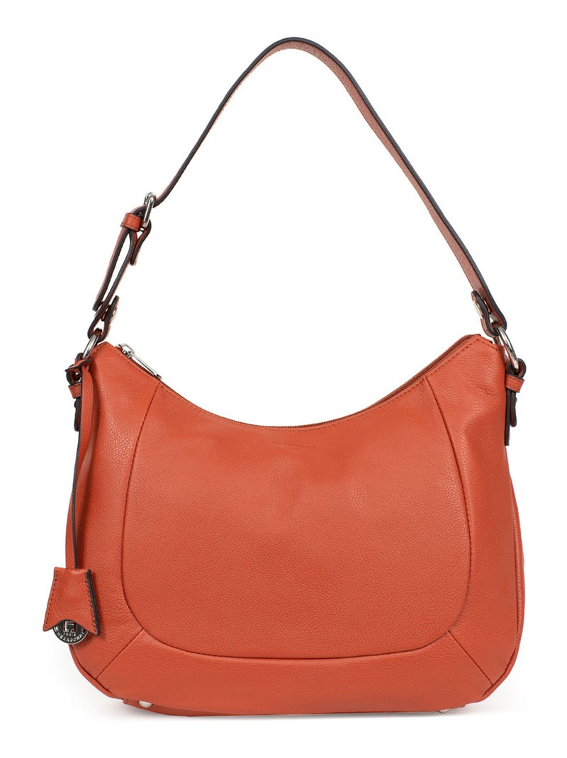 Besace  Cuir CONFORT Orange - Kiabi