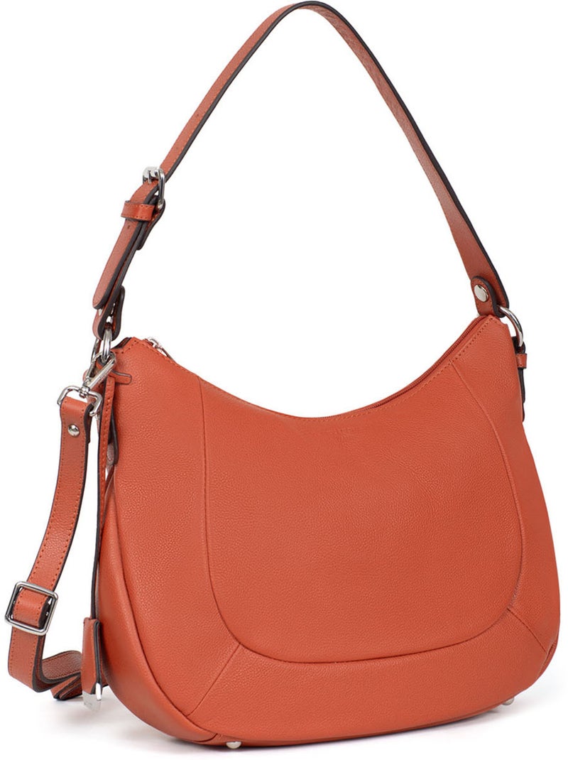 Besace  Cuir CONFORT Orange - Kiabi