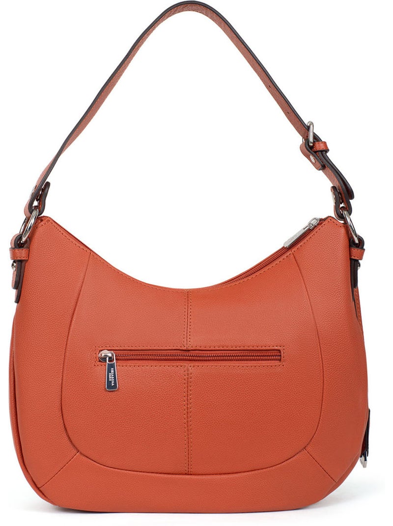 Besace  Cuir CONFORT Orange - Kiabi