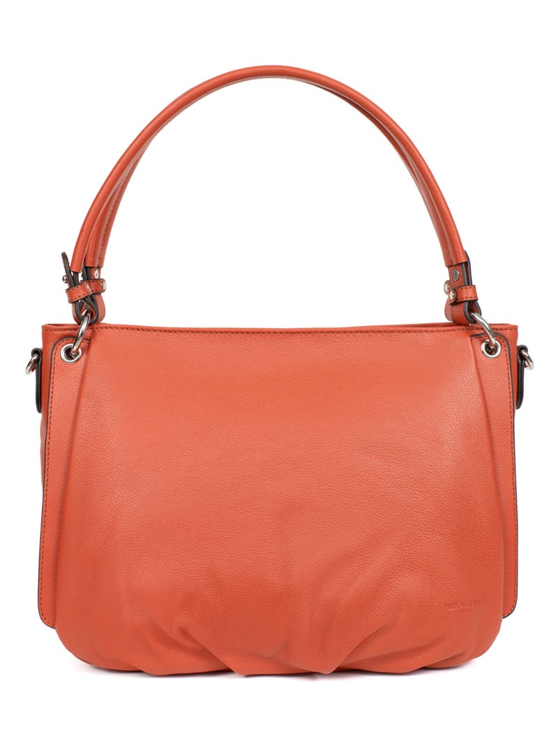 Besace  Cuir CONFORT Orange - Kiabi