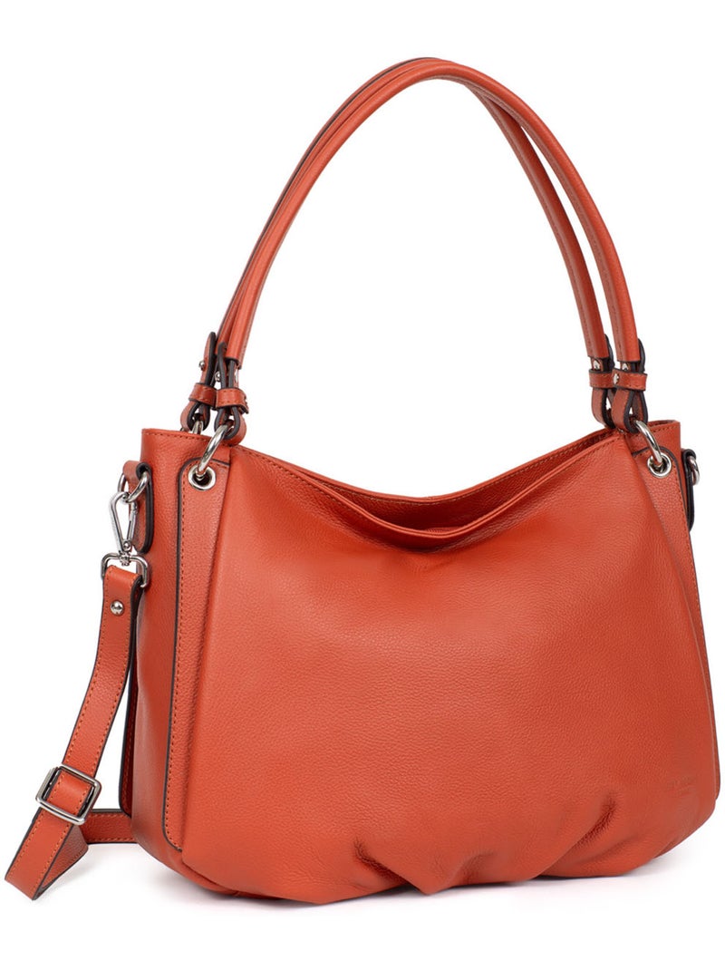 Besace  Cuir CONFORT Orange - Kiabi