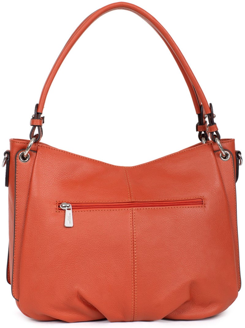 Besace  Cuir CONFORT Orange - Kiabi