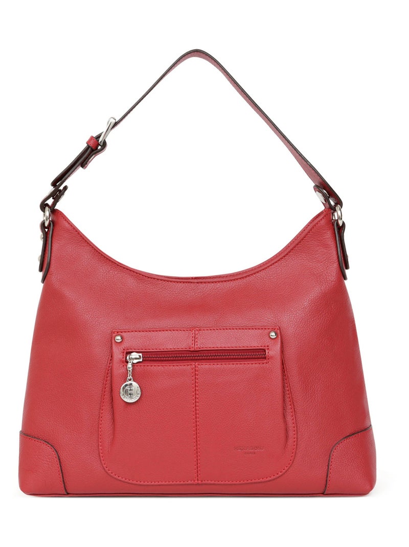 Besace  Cuir CONFORT Rouge foncé - Kiabi