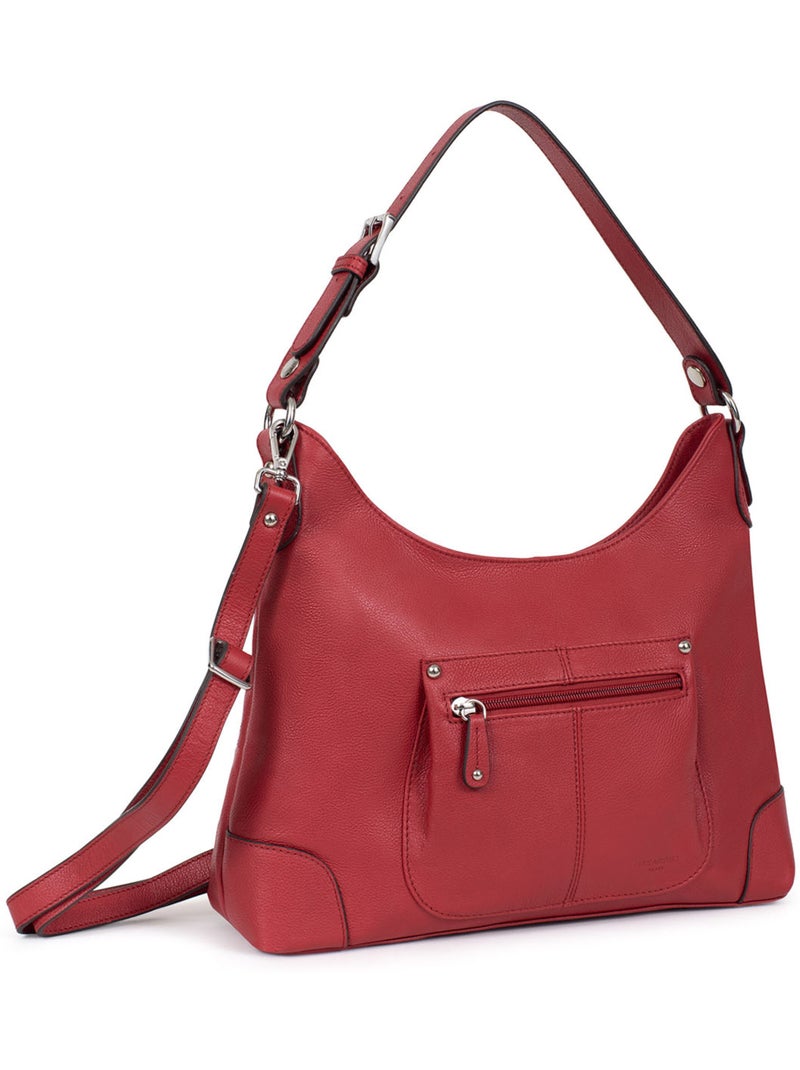 Besace  Cuir CONFORT Rouge foncé - Kiabi