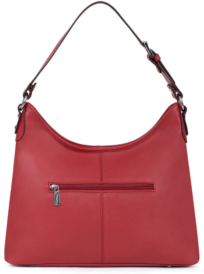 Besace  Cuir CONFORT Rouge foncé - Kiabi