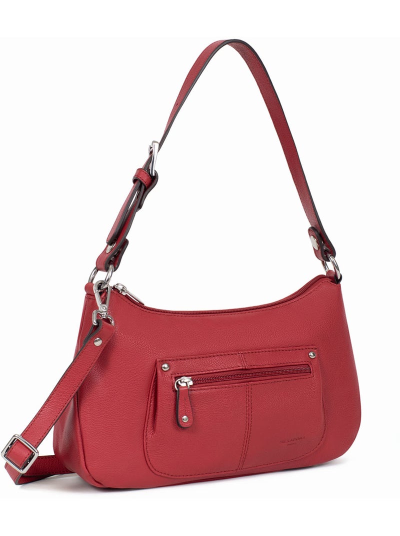 Besace  Cuir CONFORT Rouge foncé - Kiabi