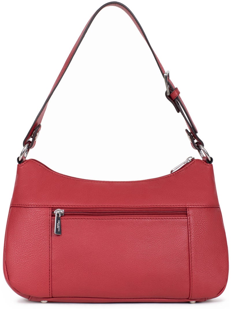 Besace  Cuir CONFORT Rouge foncé - Kiabi