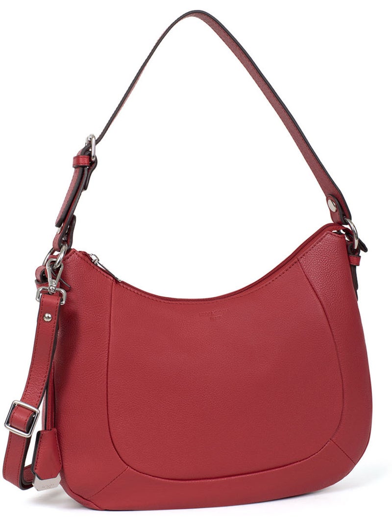 Besace  Cuir CONFORT Rouge foncé - Kiabi