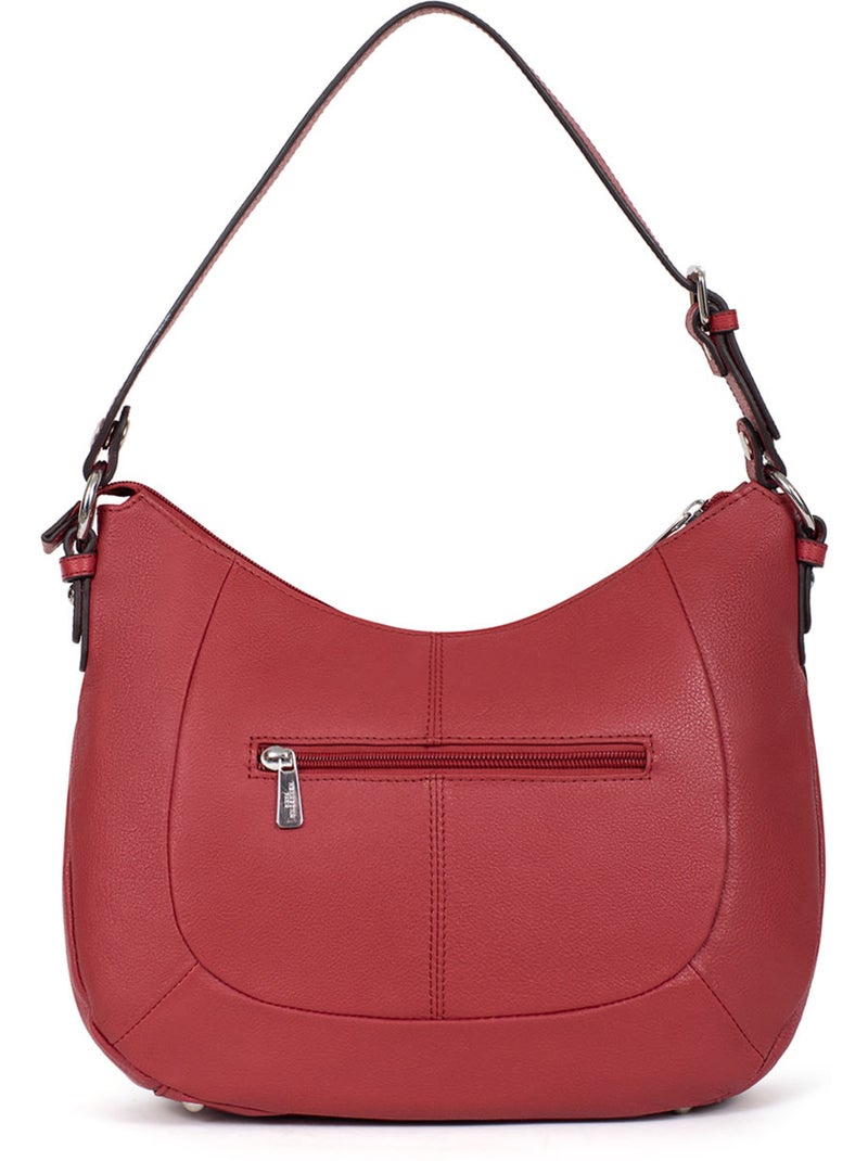Besace  Cuir CONFORT Rouge foncé - Kiabi