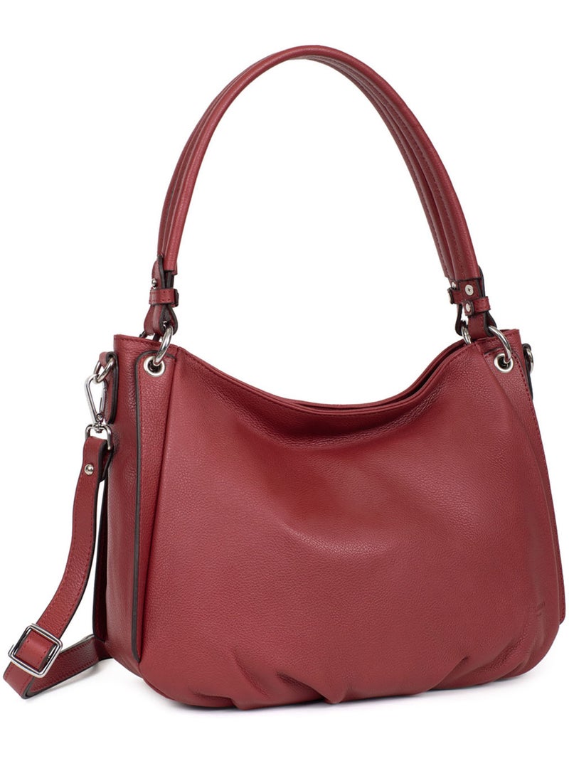 Besace  Cuir CONFORT Rouge foncé - Kiabi