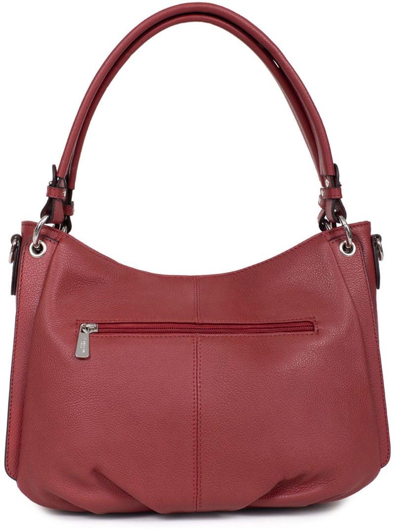 Besace  Cuir CONFORT Rouge foncé - Kiabi