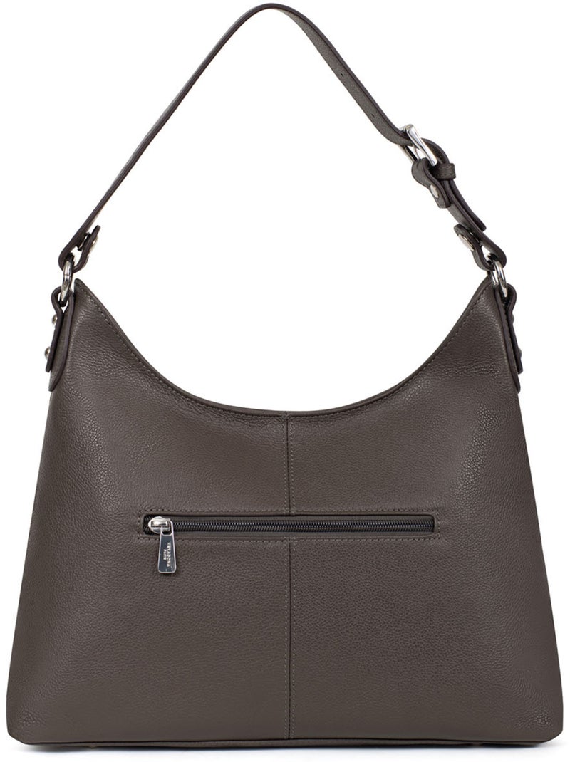 Besace  Cuir CONFORT Taupe - Kiabi