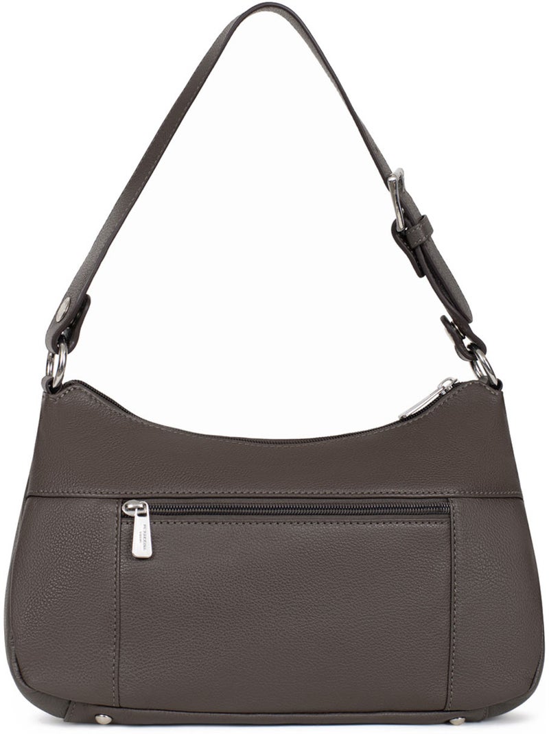 Besace  Cuir CONFORT Taupe - Kiabi