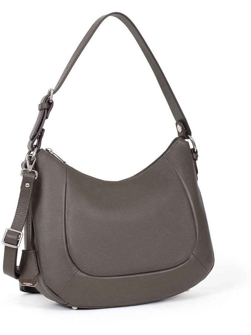 Besace  Cuir CONFORT Taupe - Kiabi
