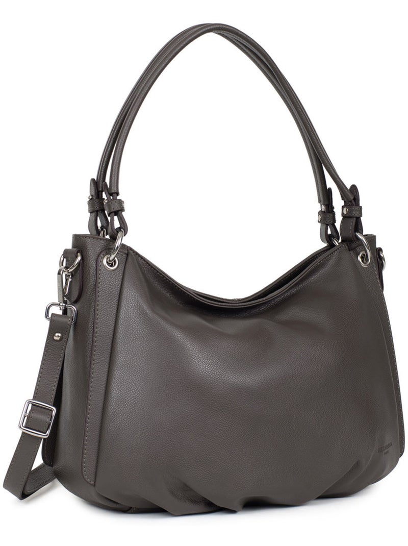 Besace  Cuir CONFORT Taupe - Kiabi