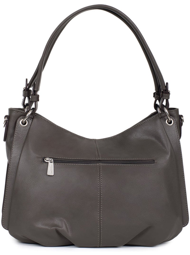 Besace  Cuir CONFORT Taupe - Kiabi