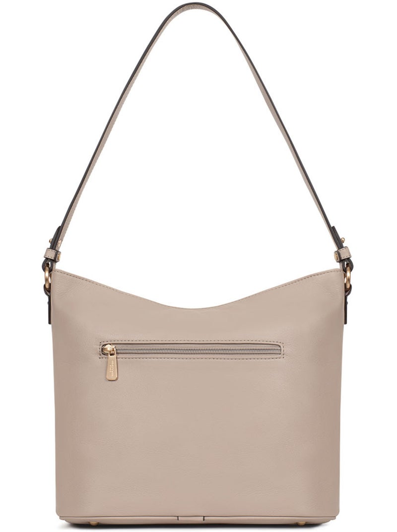Besace  Cuir de vachette TAIMA Gris - Kiabi