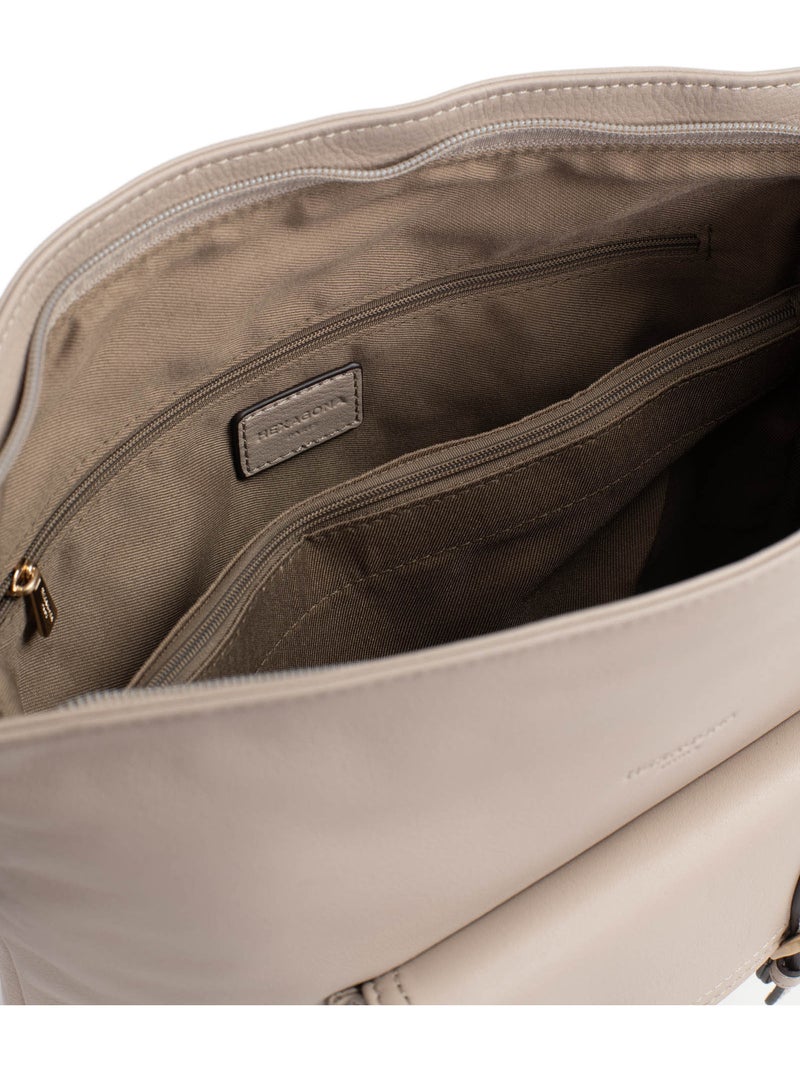 Besace  Cuir de vachette TAIMA Gris - Kiabi