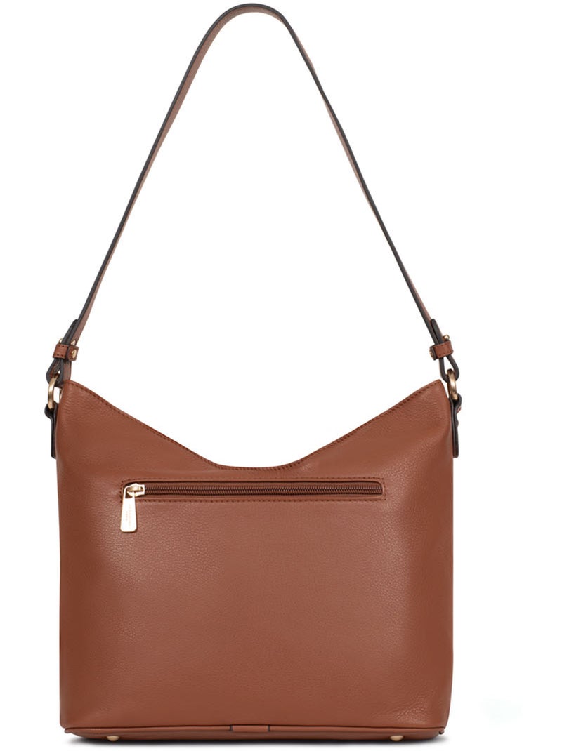 Besace  Cuir de vachette TAIMA Marron - Kiabi