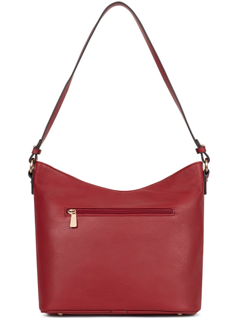 Besace  Cuir de vachette TAIMA Rouge foncé - Kiabi