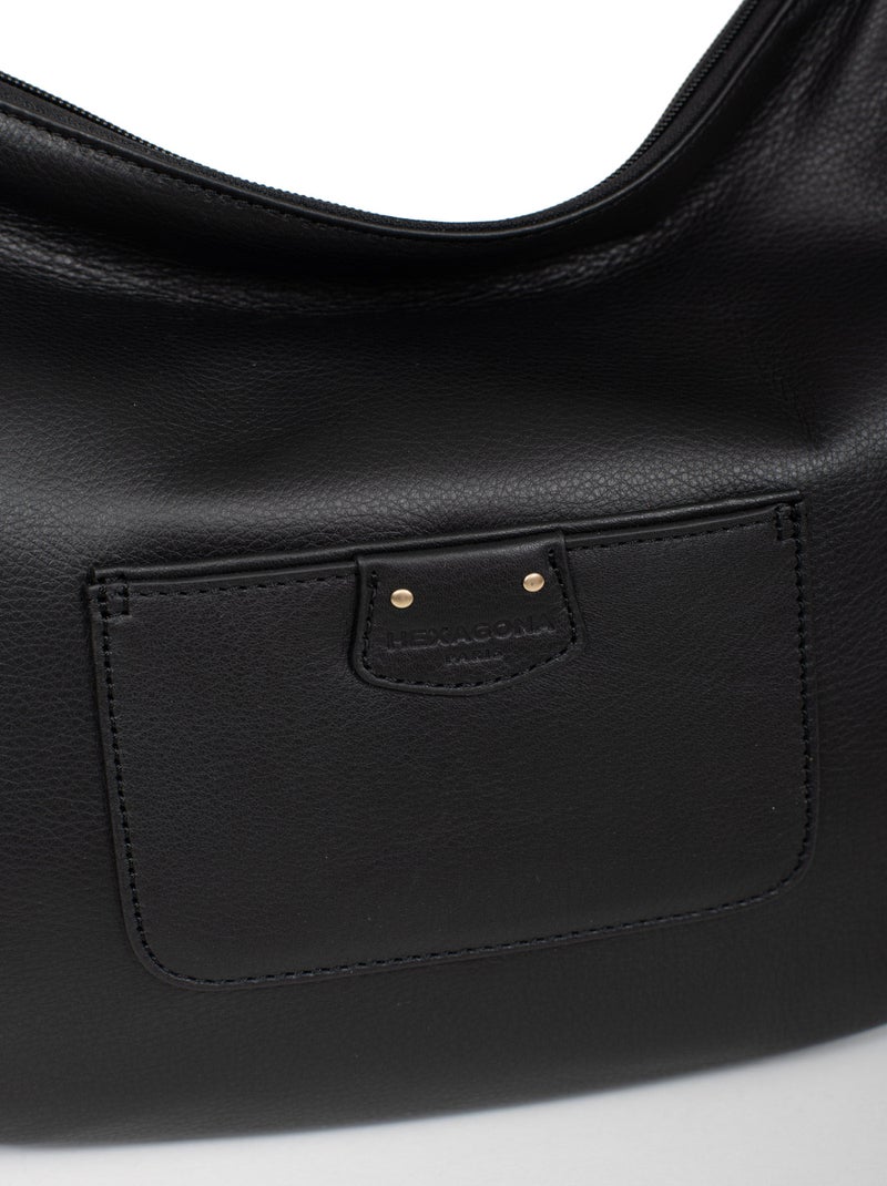 Besace  Cuir PRALINE Noir - Kiabi